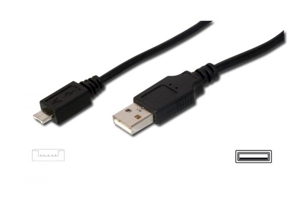 Cable Usb A Micro Usb 5 Pines A 2m Negro
